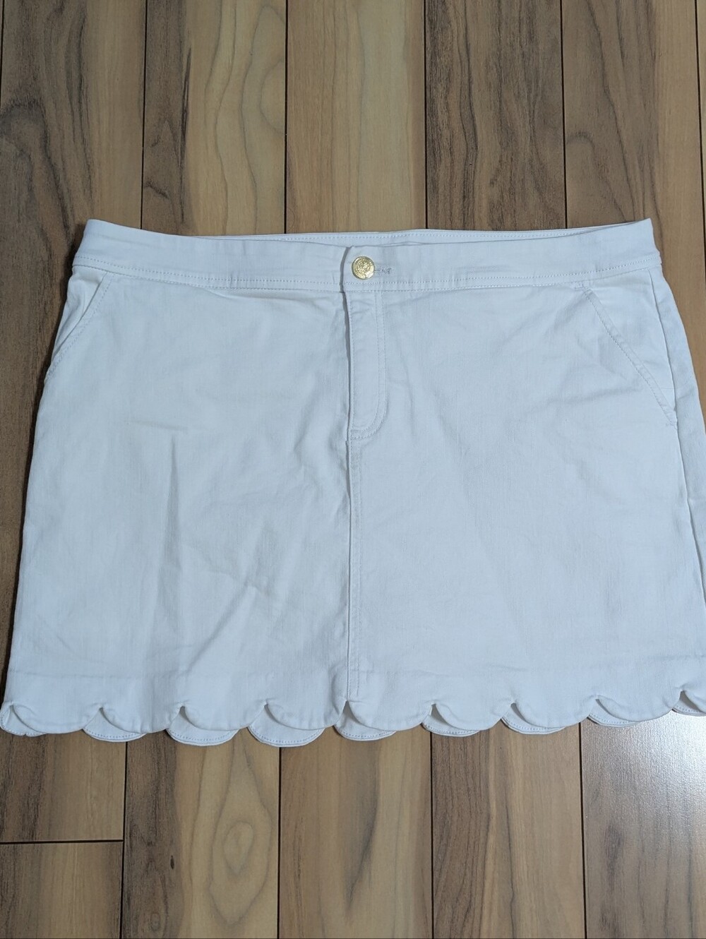 EUC! Lilly Pulitzer Colette Denim Skort Resort White Size 14